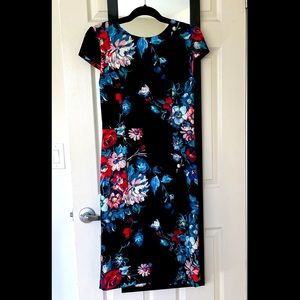 Betsey Johnson black floral sheath dress